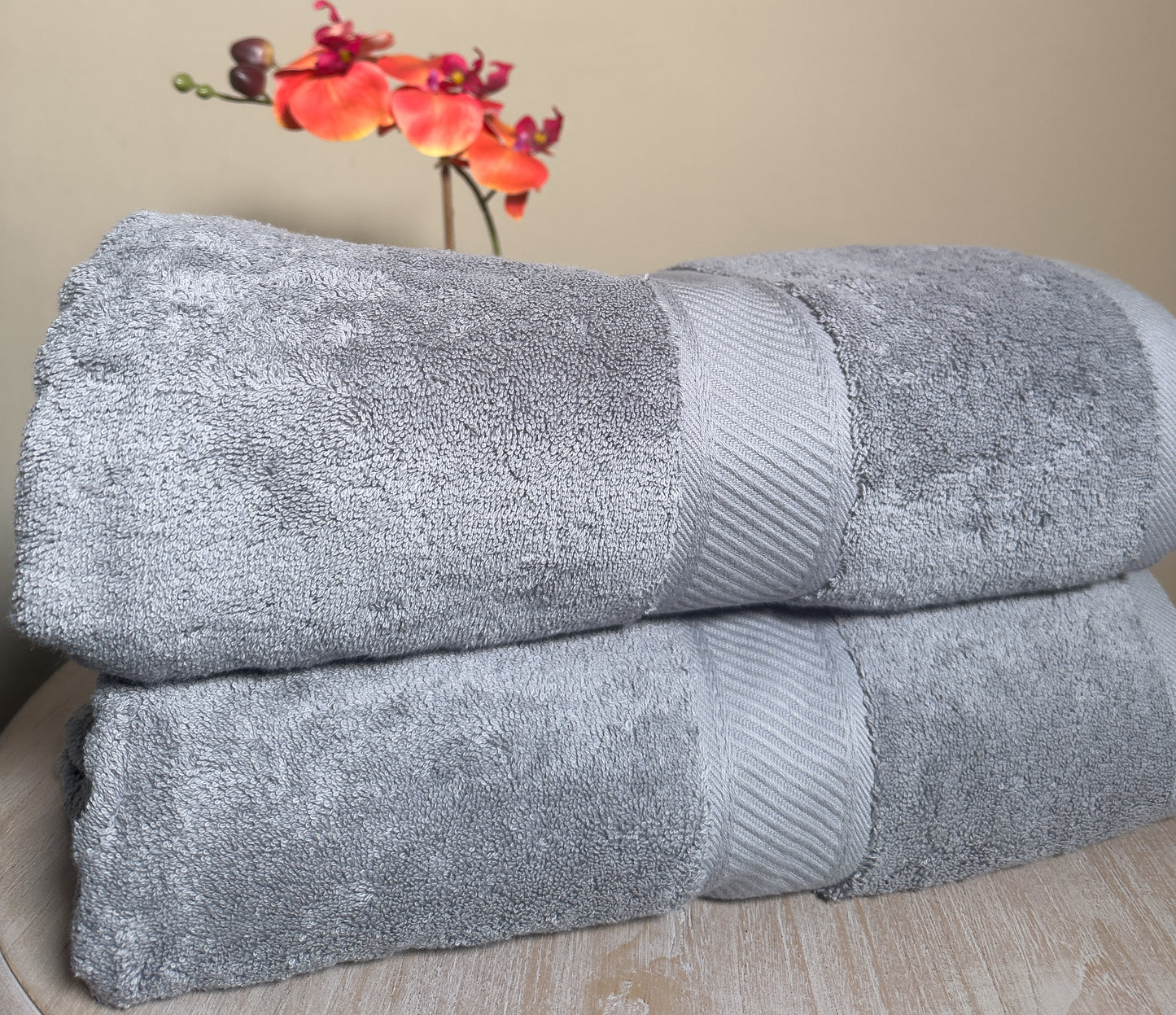 Grey bath towels (2Pack)